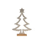 Sapin de Noël silhouette 4,6 x 39 x 27 cm Argenté Métal Bois - Sapin Belge