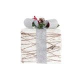 Set de boîtes décoratives DKD Home Decor LED Blanc Argenté 25 x 25 x 28 cm (3 Pièces) - Sapin Belge