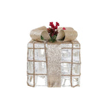 Set de boîtes décoratives DKD Home Decor LED Blanc Doré Rouge Vert 25 x 25 x 28 cm (3 Pièces) - Sapin Belge