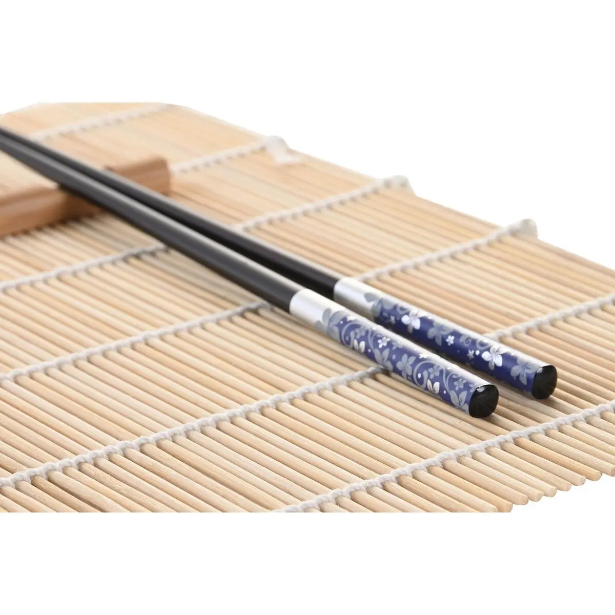 Set de sushi DKD Home Decor 14,5 x 14,5 x 31 cm Noir Bleu Grès Oriental (16 Pièces) - Sapin Belge