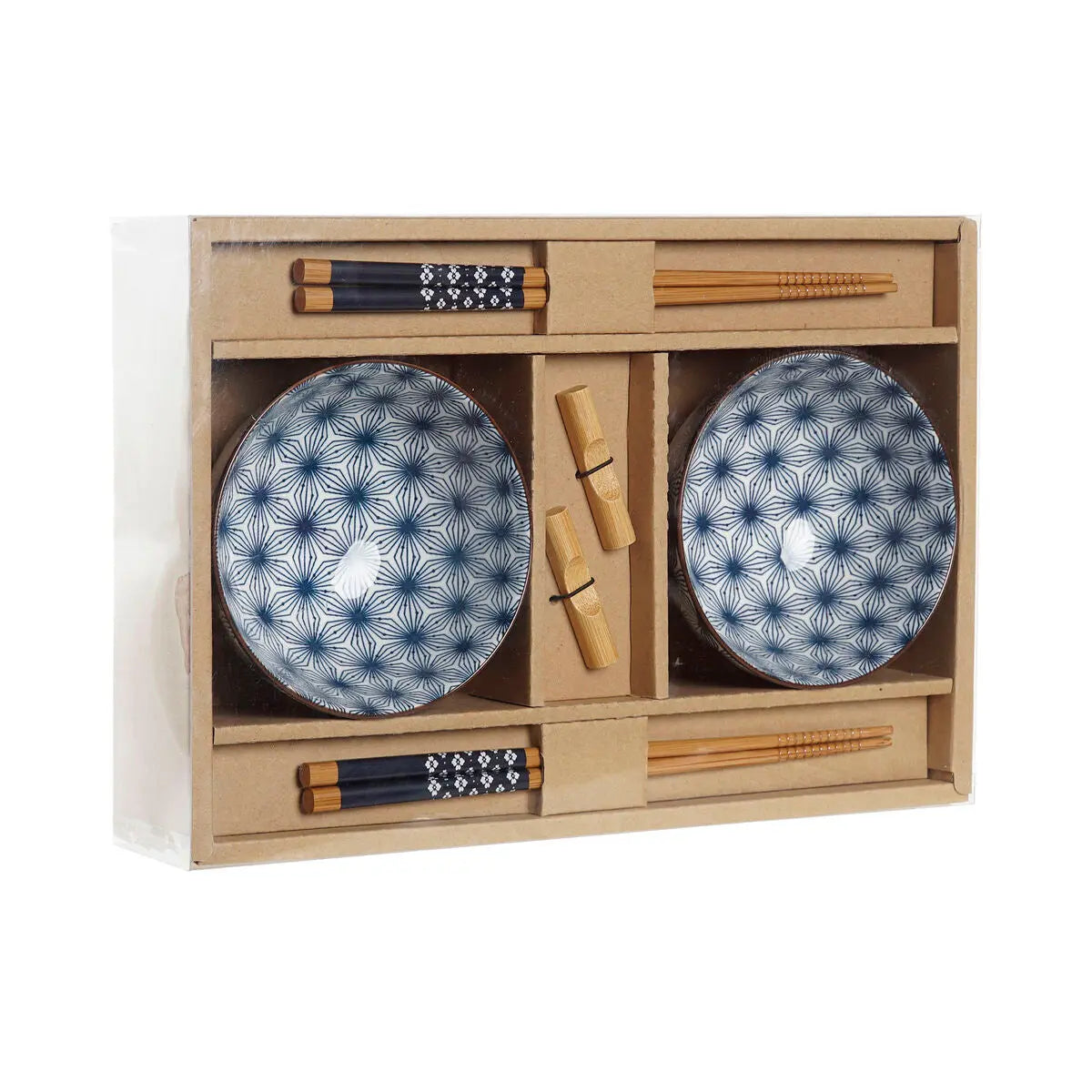 Set de sushi DKD Home Decor Bambou Grès Bleu Oriental 30 x 21 x 7 cm (6 Pièces) - Sapin Belge