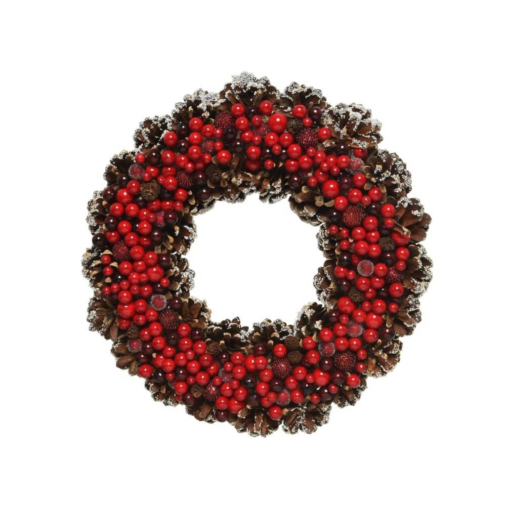 Couronne baies rouges Ø30 cm