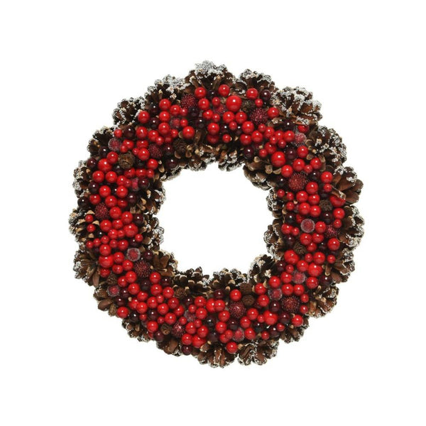 Couronne baies rouges Ø30 cm