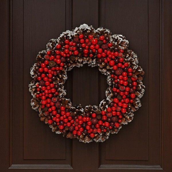 Couronne baies rouges Ø30 cm