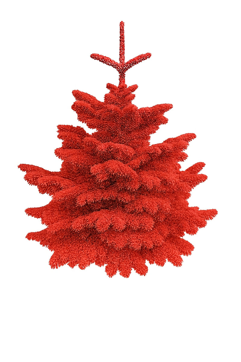 Sapin Nordmann floqué rouge