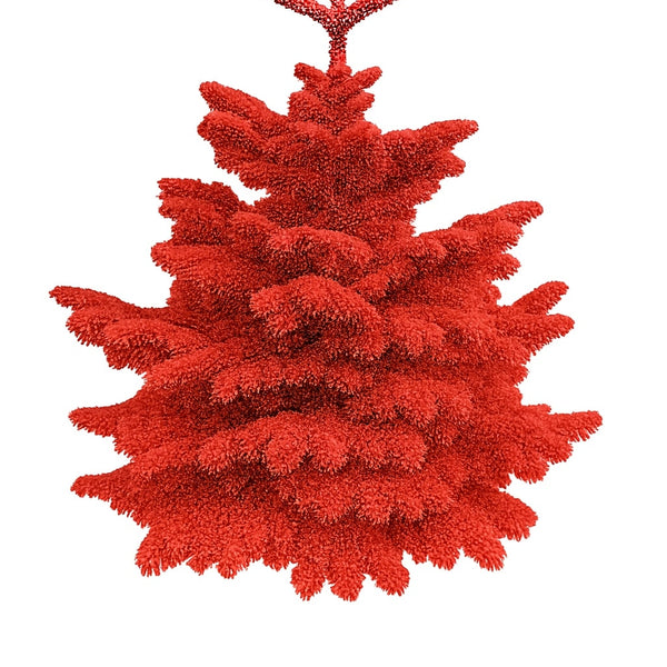 Sapin Nordmann floqué rouge