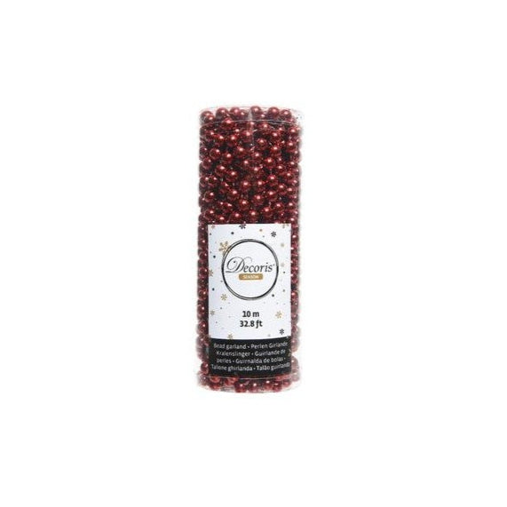 Red beaded garland - 10m