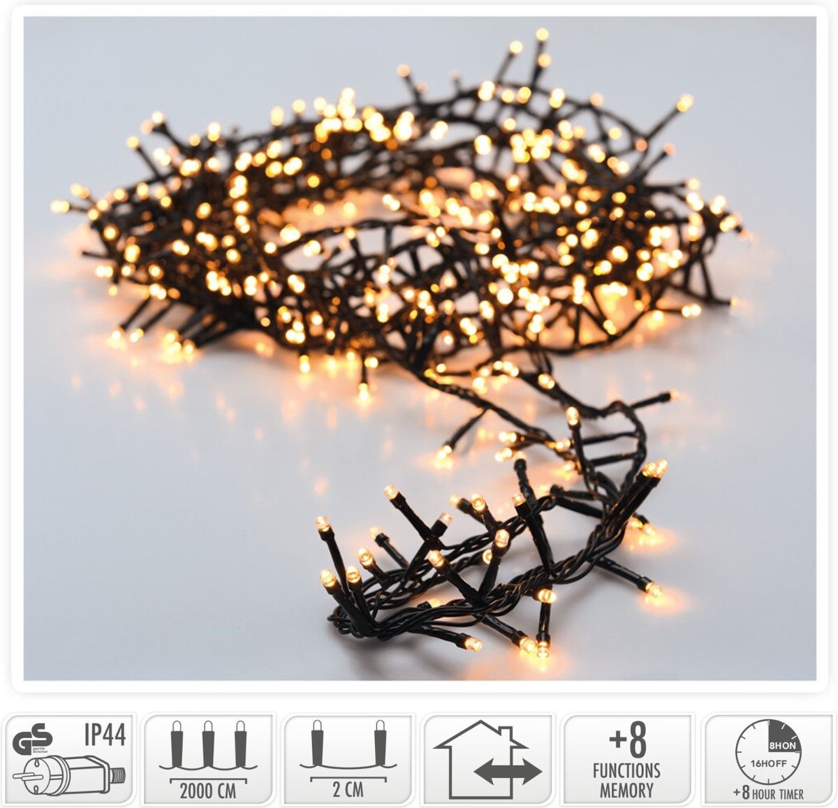 1000 warm white LED garland