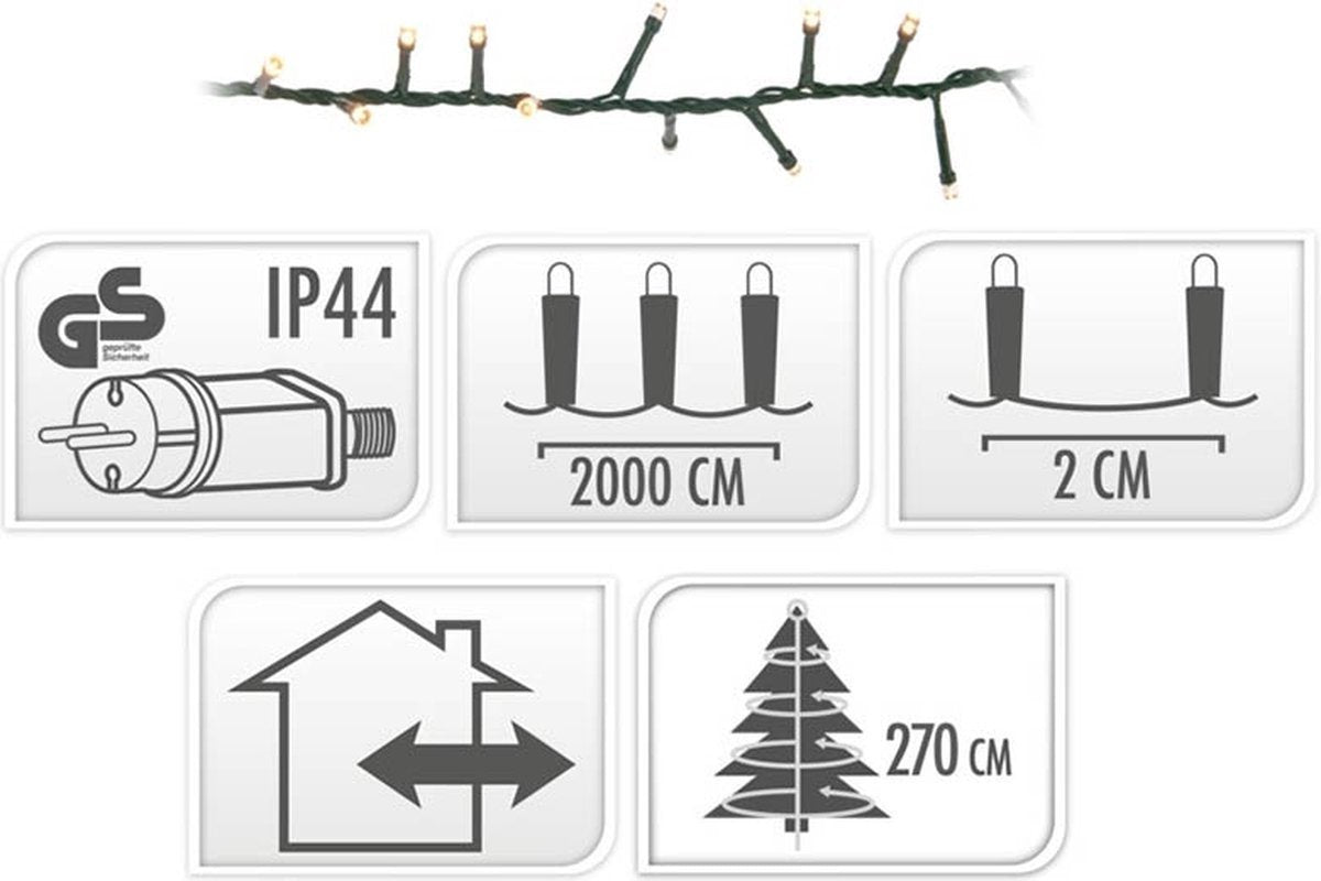 1000 warm white LED garland