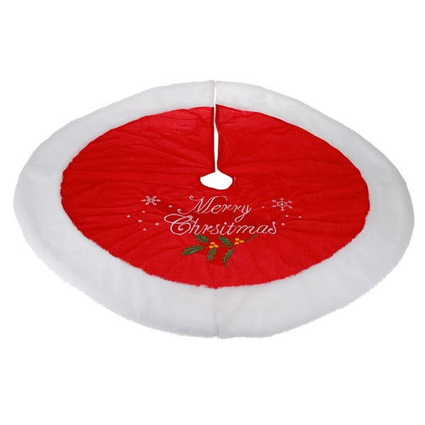 Jupe de sapin rouge et blanche “Merry Christmas”