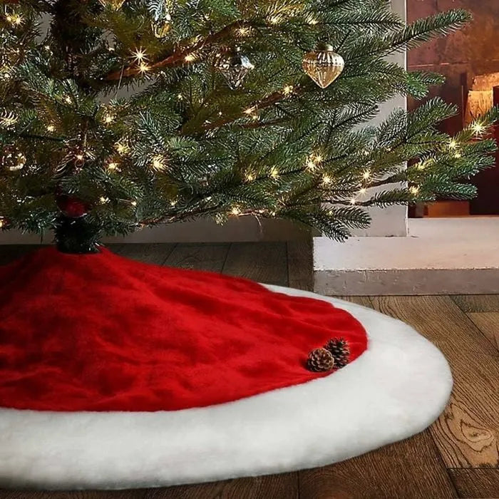 Jupe de sapin rouge et blanche “Merry Christmas”