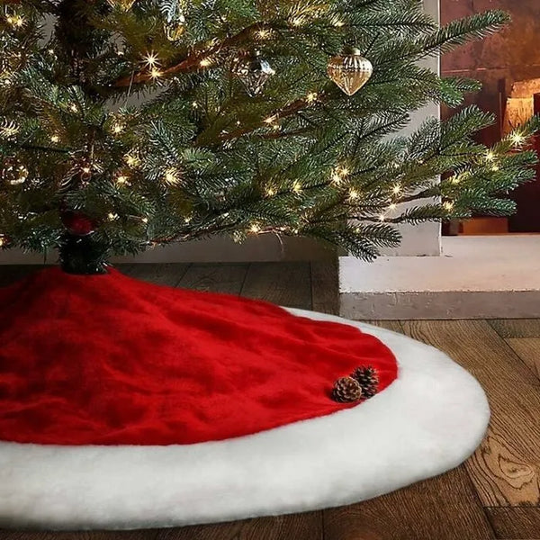 Jupe de sapin rouge et blanche “Merry Christmas”