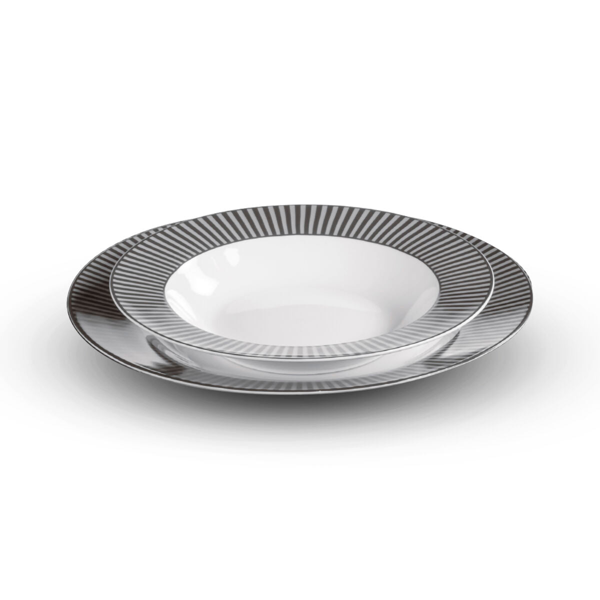 Service de vaisselle Bergner KU DRESSING BITOSSI Porcelaine Blanc/Noir - Sapin Belge