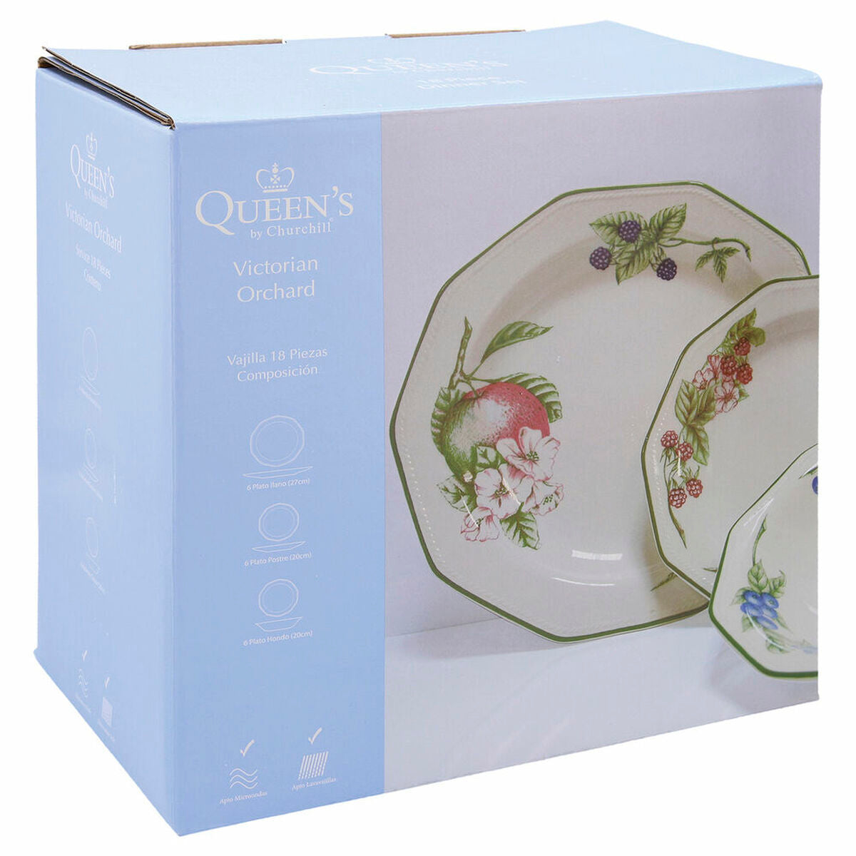 Assietes Churchill Victorian Orchard Céramique Vaisselle 18 Pièces - Sapin Belge