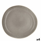 Assiette plate Bidasoa Gio Irrégulier Gris Céramique 26,5 cm (4 Unités) - Sapin Belge