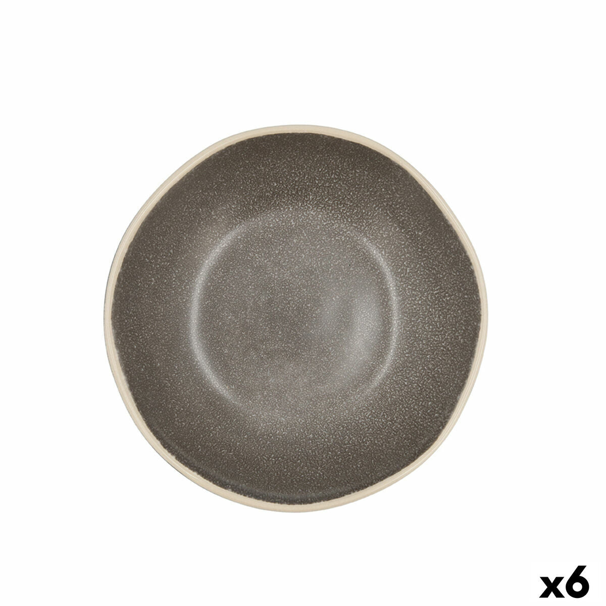 Assiette creuse Bidasoa Gio Céramique Gris 19 cm (6 Unités) - Sapin Belge