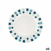 Assiette à dessert Quid Simetric Bleu Céramique 19 cm (12 Unités) - Sapin Belge