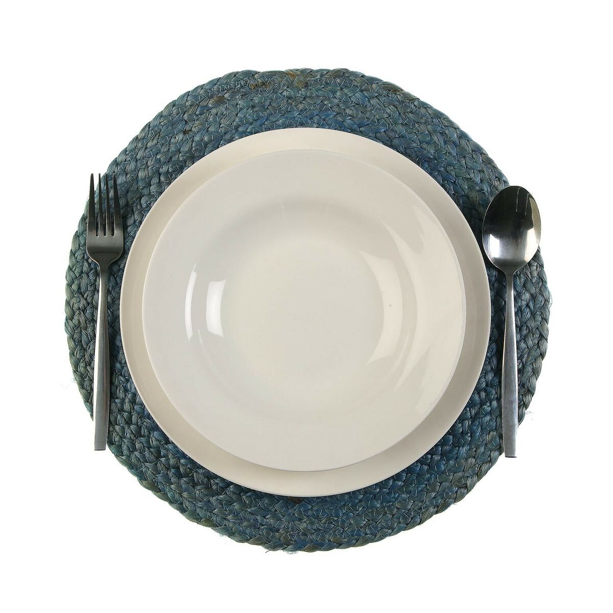 Dessous de plat Versa Bleu 35 x 1 x 35 cm Jute - Sapin Belge