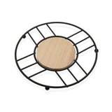 Dessous de plat Versa Noir Bois Bois d'hévéa Acier Fer 20 x 1 x 20 cm - Sapin Belge