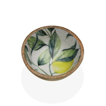 Bol Versa Citron Bambou Porcelaine Bois de manguier 13 x 7 x 13 cm - Sapin Belge