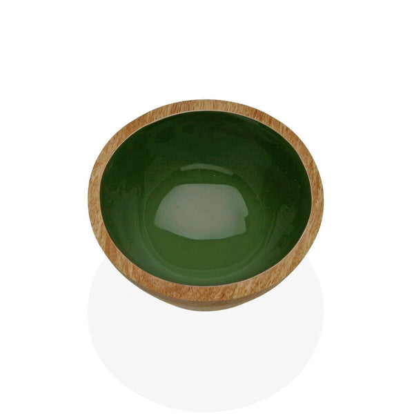 Bol Versa Vert Bambou Porcelaine Bois de manguier 13 x 7 x 13 cm - Sapin Belge