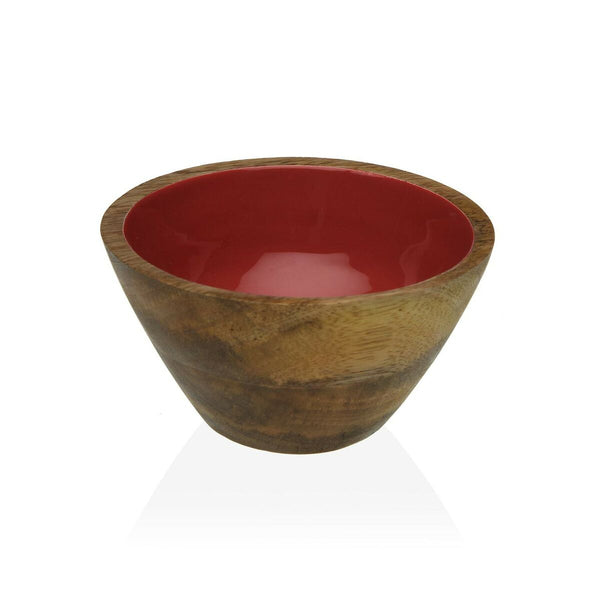 Bol Versa Rouge Bambou Porcelaine Bois de manguier 13 x 7 x 13 cm - Sapin Belge