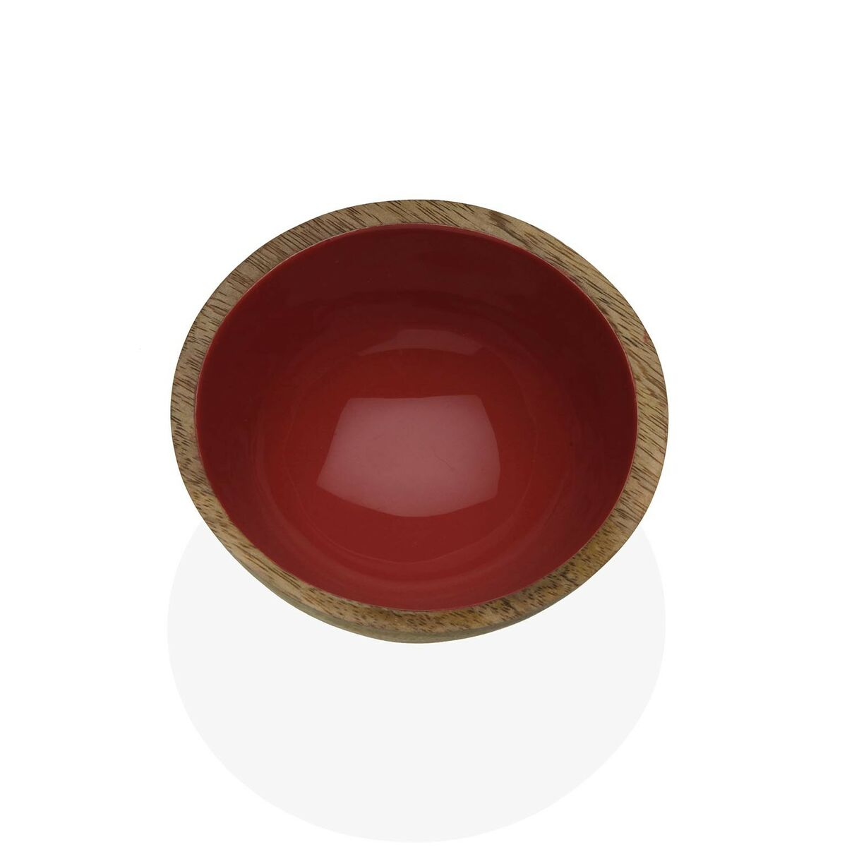 Bol Versa Rouge Bambou Porcelaine Bois de manguier 13 x 7 x 13 cm - Sapin Belge