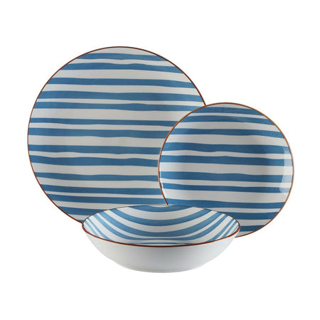 Service de Vaisselle Versa Venecia 18 Pièces Bleu Porcelaine - Sapin Belge