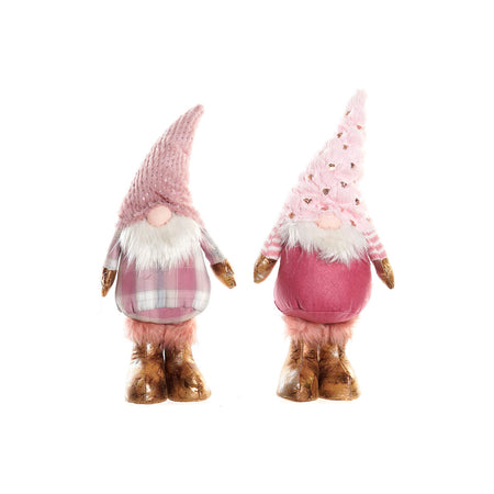 Décorations de Noël DKD Home Decor Rose Gnome 17 x 12 x 50 cm (2 Unités) - Sapin Belge