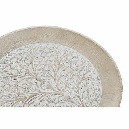 Vide-poches DKD Home Decor Blanc Marron Bois de manguier 20,5 x 20,5 x 2,5 cm - Sapin Belge