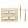 Set de sushi DKD Home Decor Métal Bambou Blanc Naturel Oriental 30 x 40 cm 28 x 22 x 2,5 cm (9 Pièces) - Sapin Belge