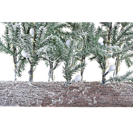 Sapin de Noël DKD Home Decor Blanc Marron Vert PVC Enneigé 46 x 11 x 50 cm (3 Unités) - Sapin Belge
