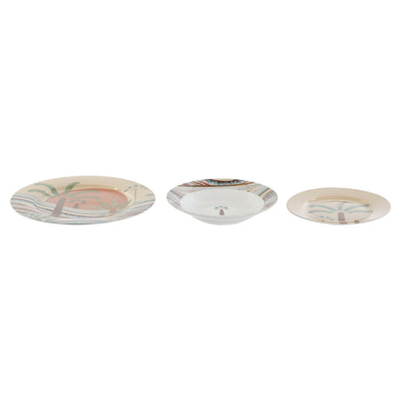 Service de Vaisselle Home ESPRIT Beige Multicouleur Porcelaine 18 Pièces 27 x 27 x 2 cm - Sapin Belge