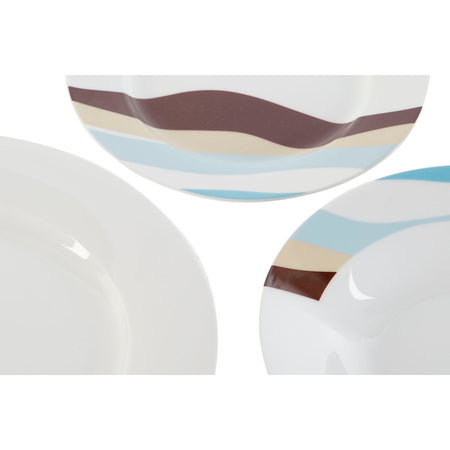 Service de Vaisselle Home ESPRIT Bleu Vert Porcelaine Tropical 18 Pièces 27 x 27 x 2 cm - Sapin Belge