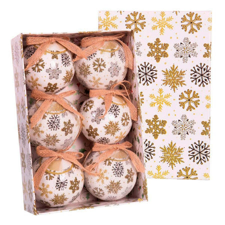 Boules de Noël Multicouleur Papier Polyfoam 7,5 x 7,5 x 7,5 cm (6 Unités) - Sapin Belge