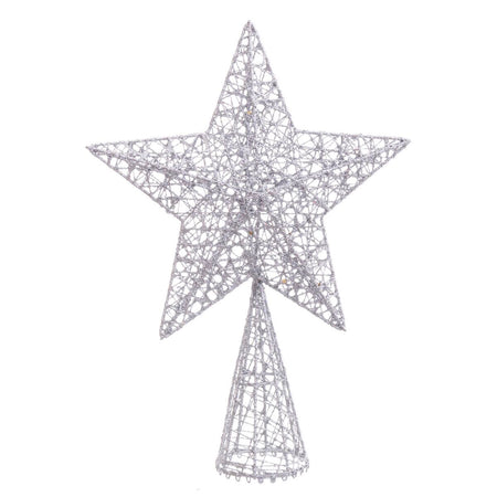 Étoile de Noël Argenté Métal 20 x 6 x 28 cm - Sapin Belge