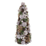 Sapin de Noël Blanc Doré Plastique Foam Ananas 19 x 19 x 48,5 cm - Sapin Belge