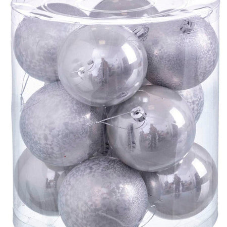 Boules de Noël Multicouleur Cuivre Plastique 8 x 8 x 8 cm (12 Unités) - Sapin Belge