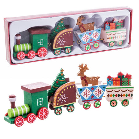 Décorations de Noël Multicouleur Bois Train 22 x 7,5 x 13 cm - Sapin Belge