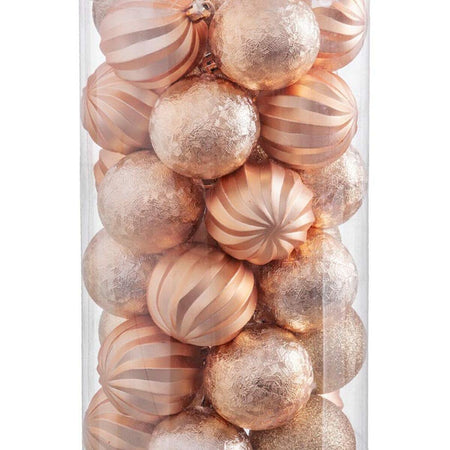 Boules de Noël Doré Plastique 6 x 6 x 6 cm (30 Unités) - Sapin Belge