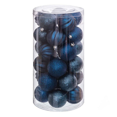 Boules de Noël Bleu Plastique 6 x 6 x 6 cm (30 Unités) - Sapin Belge