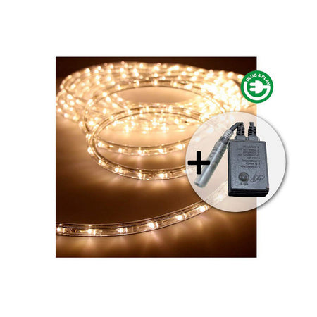 Tuyau d'arrosage LED EDM Flexiled 8 Fonctions 230 V Vert tendre (12 m) - Sapin Belge