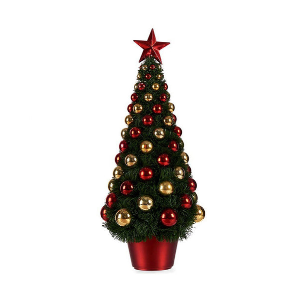 Sapin de Noël 21,5 x 51 x 21,5 cm Rouge Doré Vert Plastique polypropylène - Sapin Belge