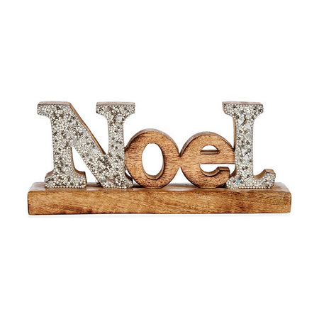 Figurine Décorative Noel Paillettes 6,5 x 10 x 25 cm Argenté Bois - Sapin Belge