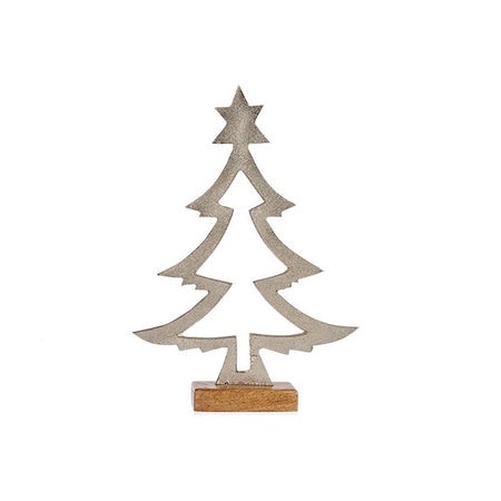Sapin de Noël silhouette 5 x 29 x 20,5 cm Argenté Bois - Sapin Belge