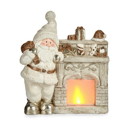 Figurine Décorative Père Noël Lumière LED 16 x 44 x 35 cm Blanc Polyrésine - Sapin Belge
