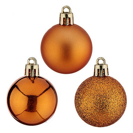 Boules de Noël Ø 4 cm 4 x 5 x 4 cm Orange Plastique - Sapin Belge