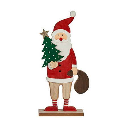 Figurine Décorative Père Noël 5 x 30 x 15 cm Rouge Bois Marron Blanc Vert - Sapin Belge