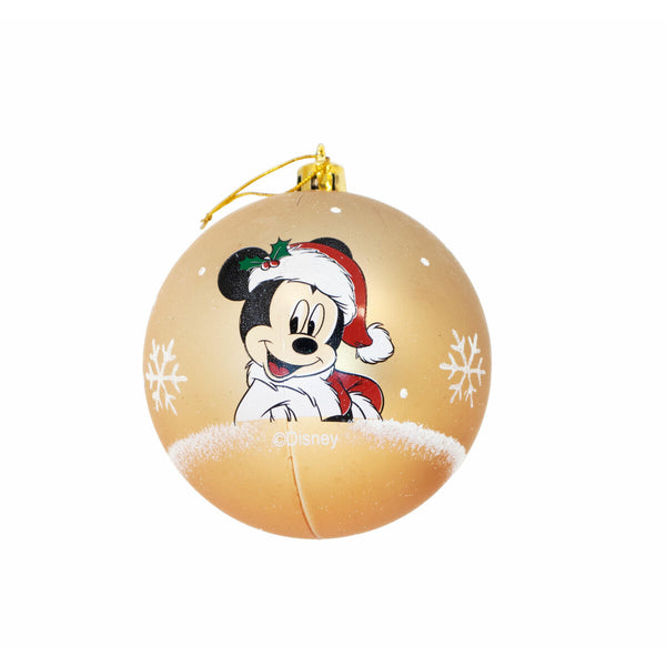 Boule de Noël Mickey Mouse Happy smiles Doré 6 Unités Plastique (Ø 8 cm) - Sapin Belge