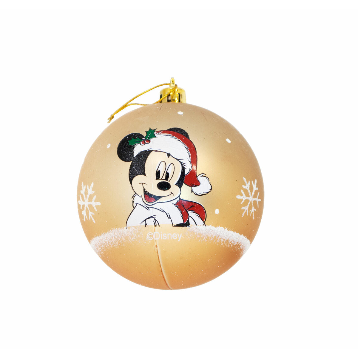 Boule de Noël Mickey Mouse Happy smiles Doré 10 Unités Plastique (Ø 6 cm) - Sapin Belge
